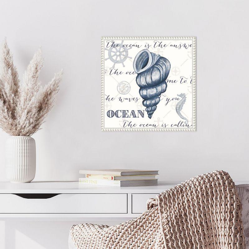 Amanti Art Indigo Ocean Treasures I by Gina Ritter Canvas Wall Art Print Framed 16 x 16-in.