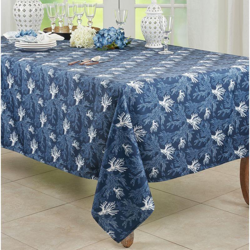 Saro Lifestyle Coastal Tablecloth With Sea Coral Design