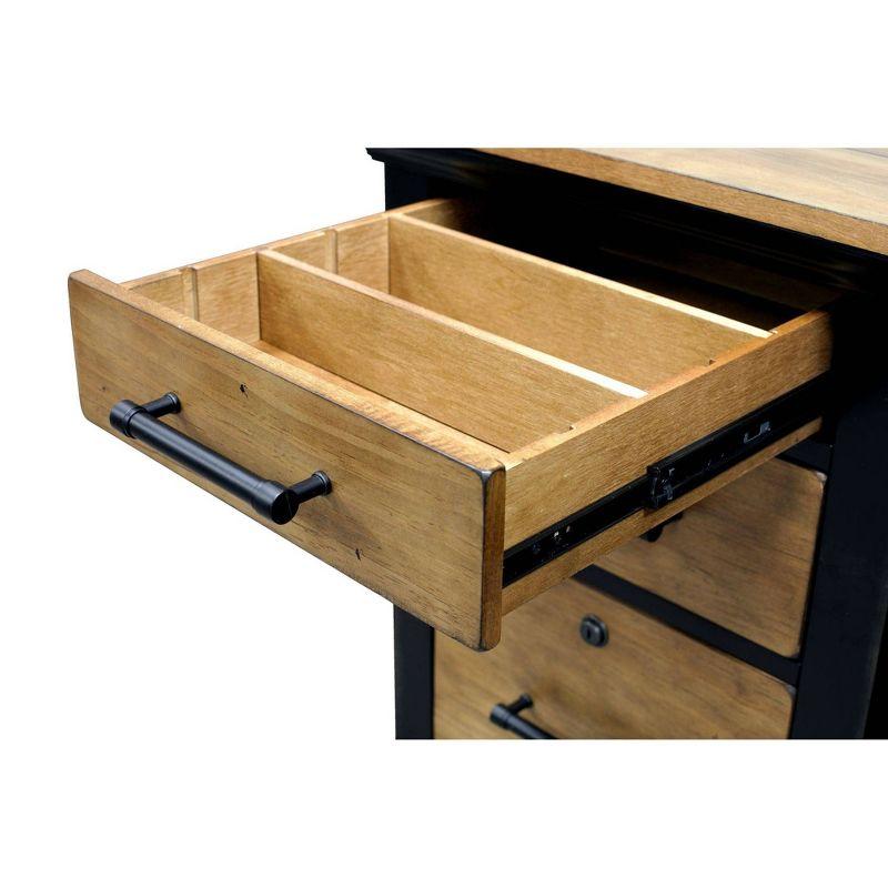 Martin Furniture Toulouse Double Pedestal Desk Honey/Black: Sturdy Wood Executive Office Furniture with Enclosed Storage