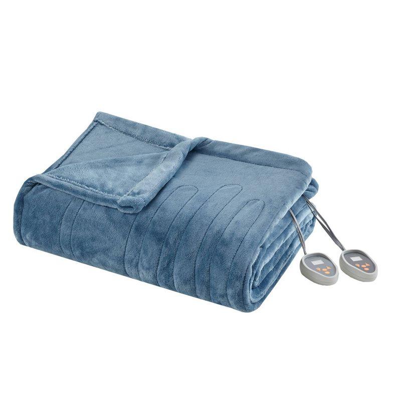 King Blue Knitted Reversible Machine Washable Blanket