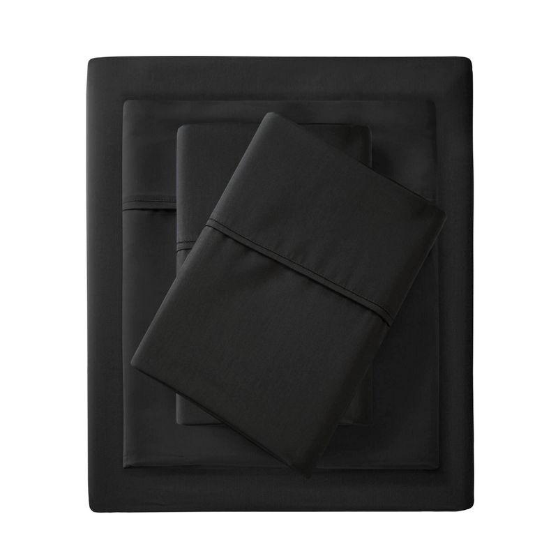 Madison Park Queen 1500 Thread Count 4pc Cotton Blend Sheet Set Black