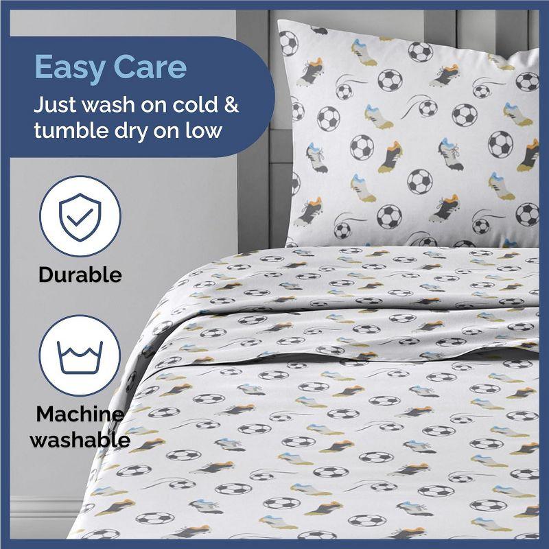 CGK Linens Kids 3 Piece Microfiber Sheet Set in Soccer, Size Twin
