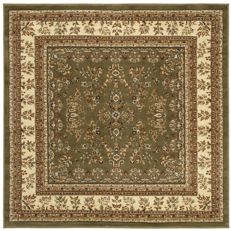 Lyndhurst Sarouk LNH331 Power Loomed Area Rug - Sage/Ivory - 6'x6' - Safavieh