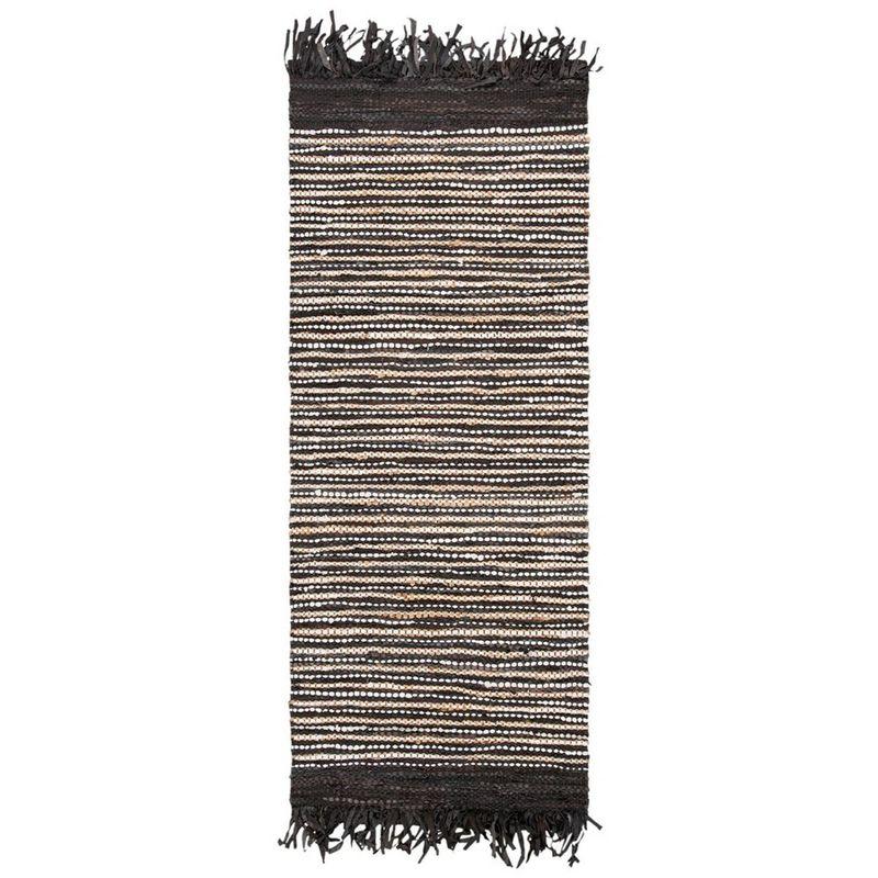 Vintage Leather VTL373 Hand Woven Indoor Accent Rug - Dark Brown/Multi - 2'3"x4' - Safavieh.