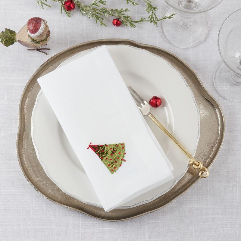 Polyester Embroidered Square Napkin (Set of 4)