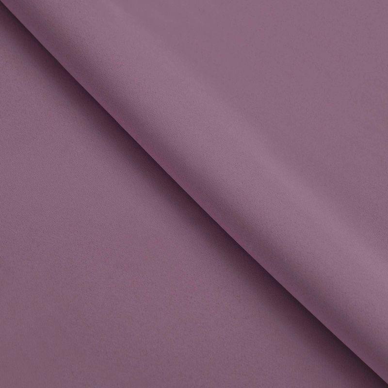 Classic Modern Solid Room Darkening Semi-Blackout Curtains, Grommets, Set of 2, 42"x63", Wisteria - Blue Nile Mills