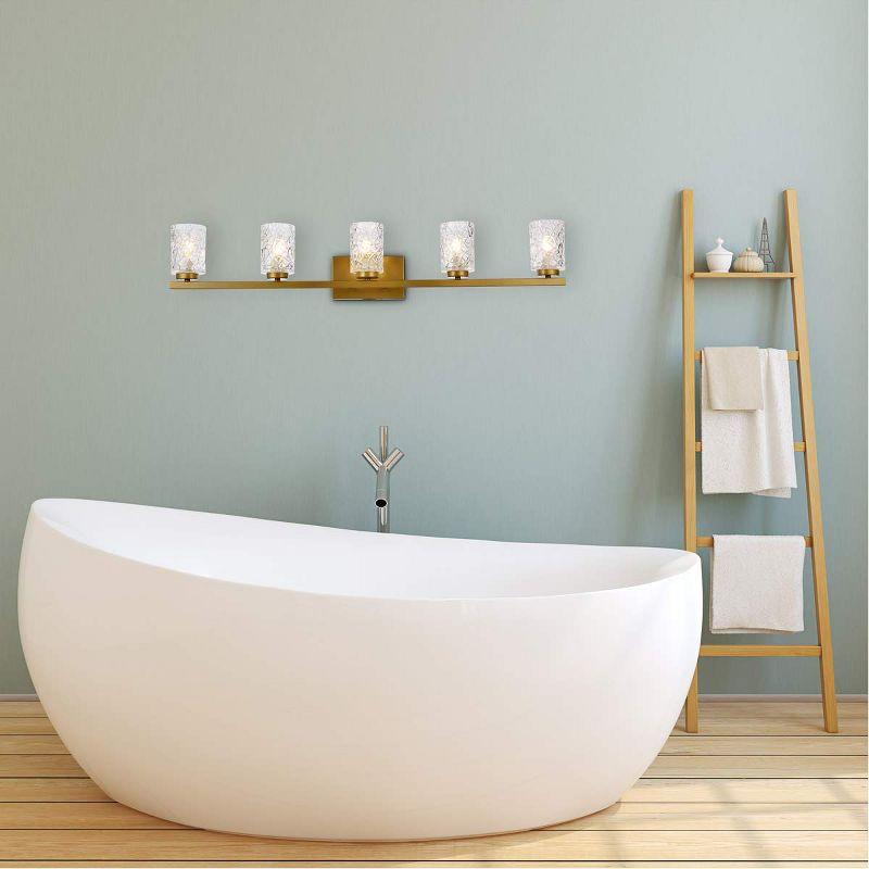 Cassie 5-Light Brass and Clear Glass Bath Sconce