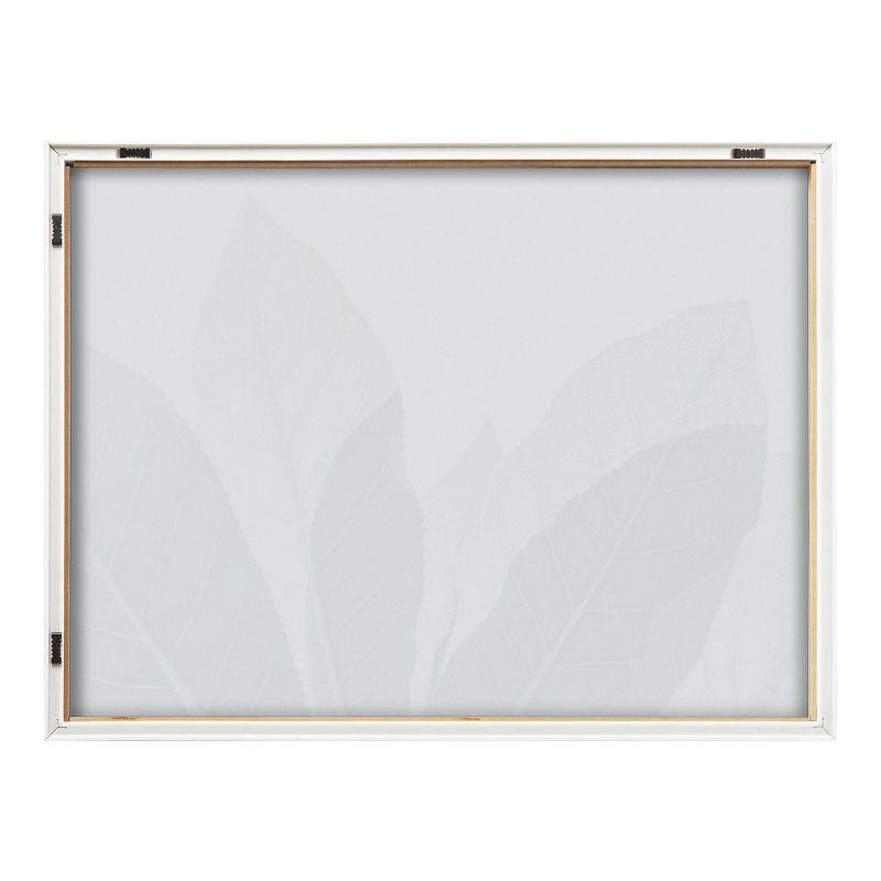 Modern Green Leaf Botanical Framed Glass Wall Art