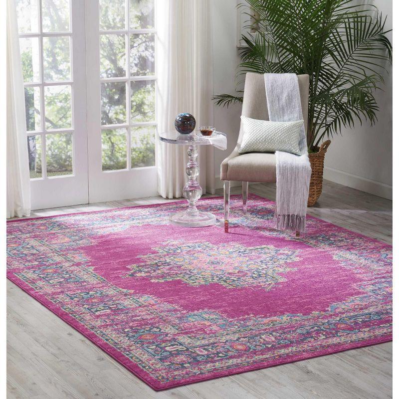 Nourison Passion Medallion Bohemian Indoor Rug Fuchsia 8' x 10'