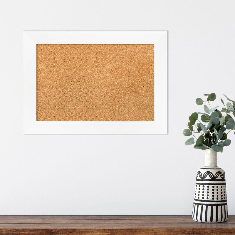 Amanti Art Cabinet White Narrow Framed Corkboard, Natural Cork