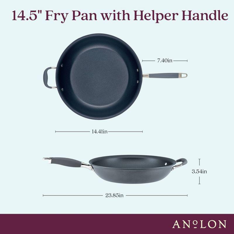 Moonstone Aluminum Nonstick Fry Pan with Helper Handle, 14.5 inch