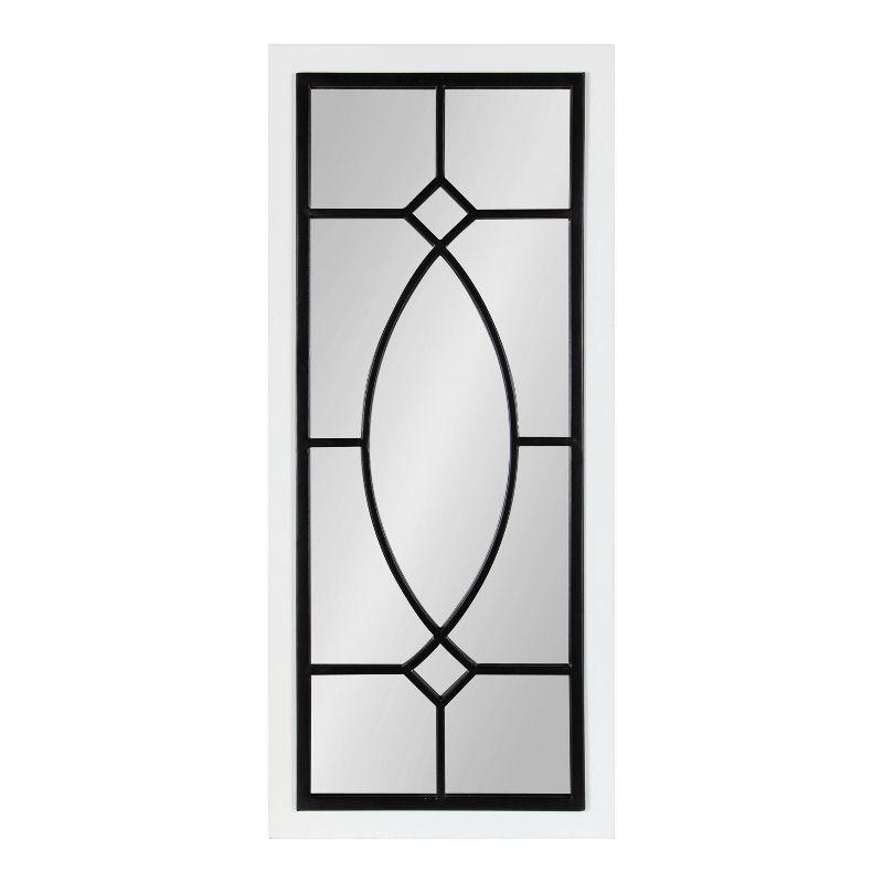 13&#34; x 30&#34; Bakersfiel Windowpane Wall Mirror White - Kate &#38; Laurel All Things Decor