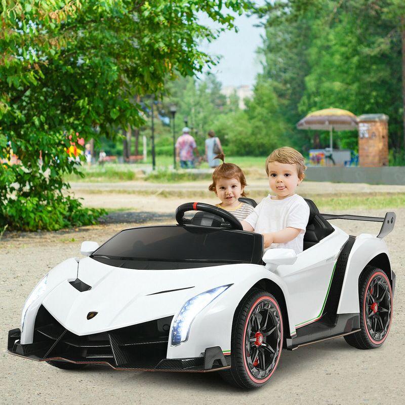 Costway 12V 2-Seater Licensed Lamborghini Kids Ride On Car w/ RC & Swing Function