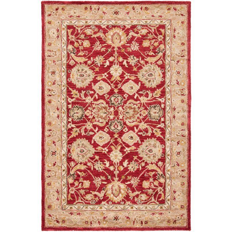 Anatolia AN522 Hand Tufted Indoor Area Rug - Red/Ivory - 5'x8' - Safavieh