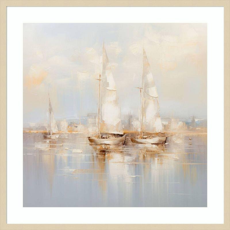 Amanti Art Gold Boats II by Lazar studio Framed Wall Art Print