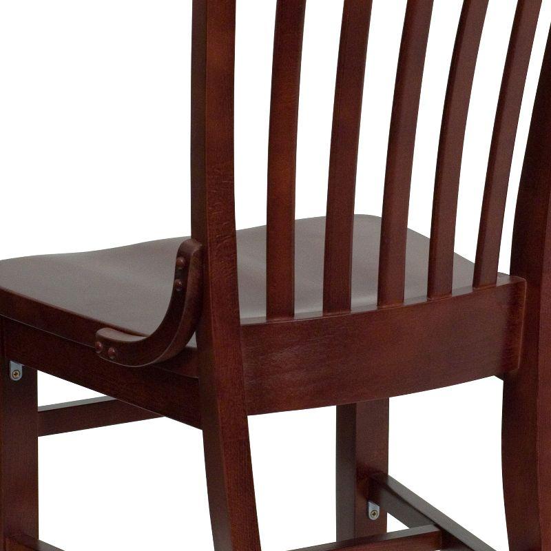 Elegant Mahogany Wood Vertical Slat Side Chair in Rich Brown