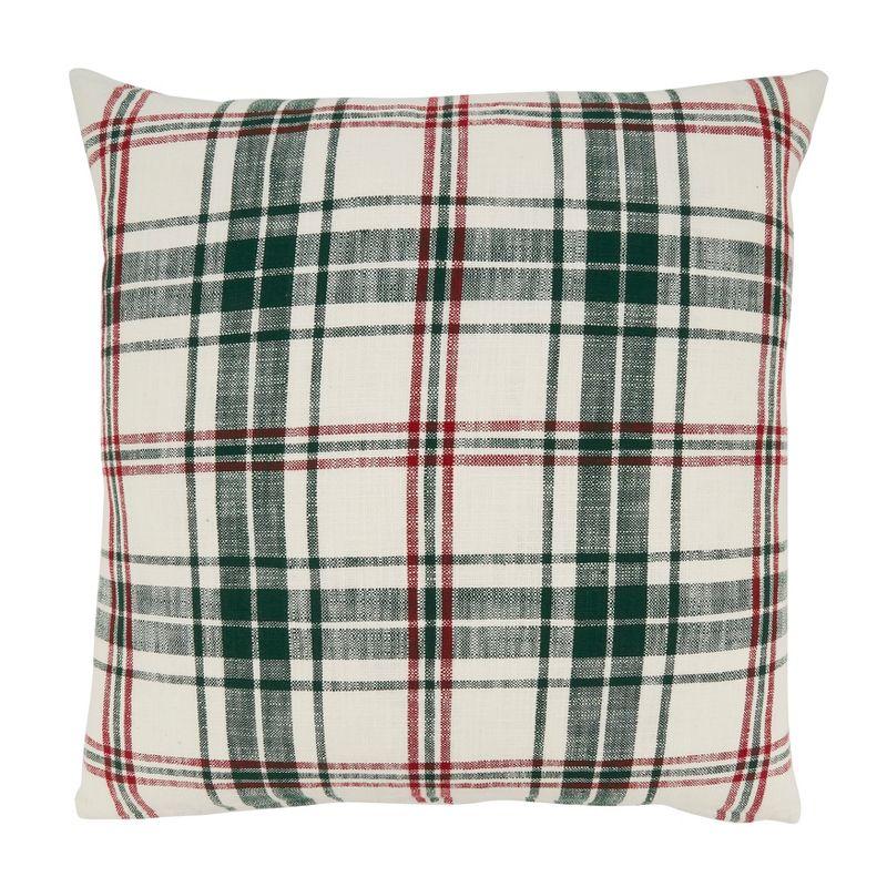 Saro Lifestyle Traditional Plaid Throw Pillow Cover