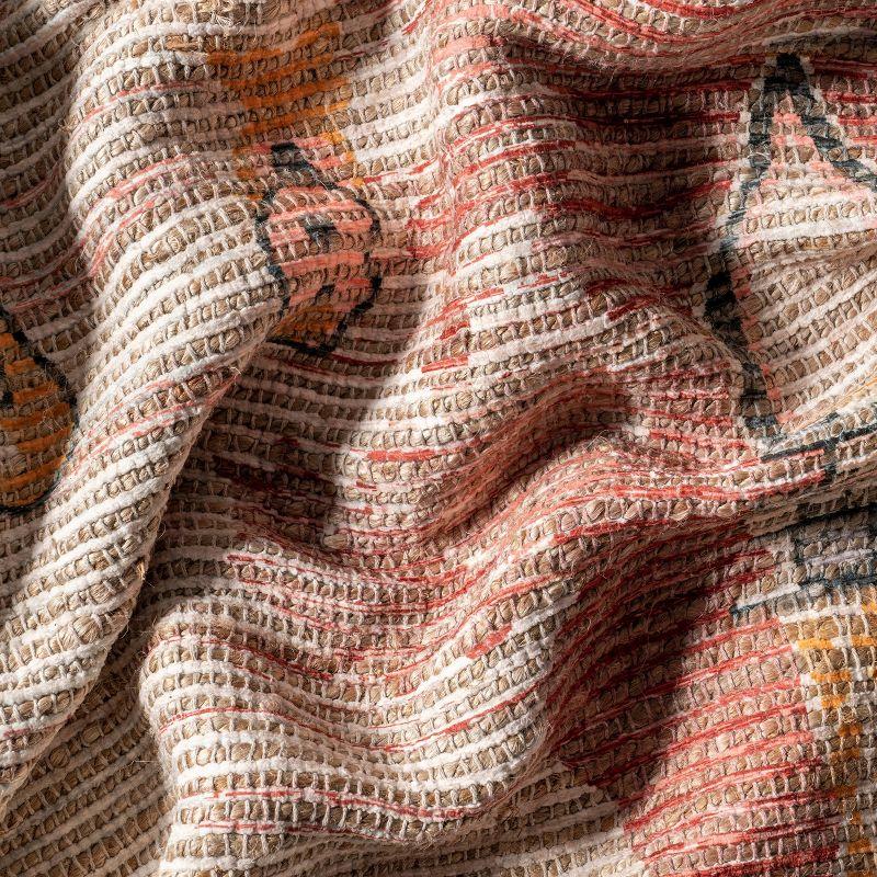 Nuloom Hermina Abstract 4x6 Jute Indoor Area Rug for Dining Room Rug Neutral Rug Living Room Rug Kitchen, Multicolor/Ivory