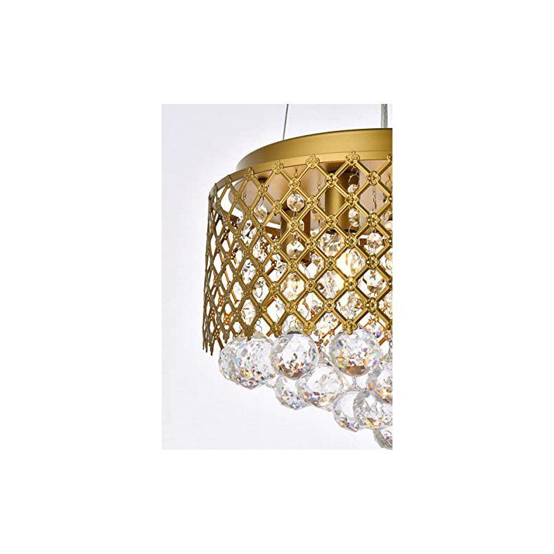 Elegant Lighting Tully 4 lights pendant in brass