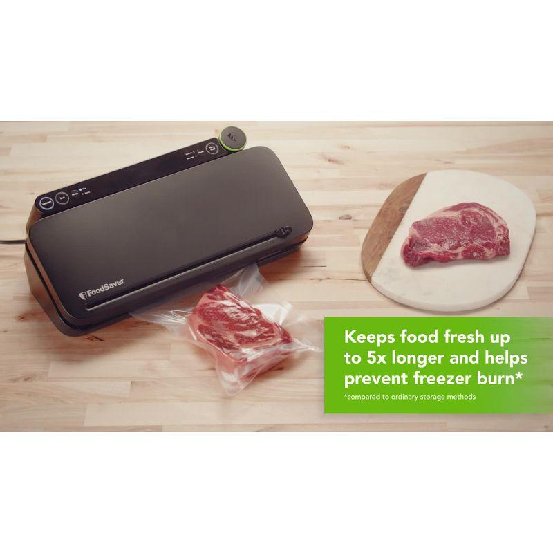 FoodSaver Premier Vacuum Sealer: Dry/Moist/Marinate Modes, Roll Storage, Cutter Bar, Bags & Roll Kit, Black, Plastic