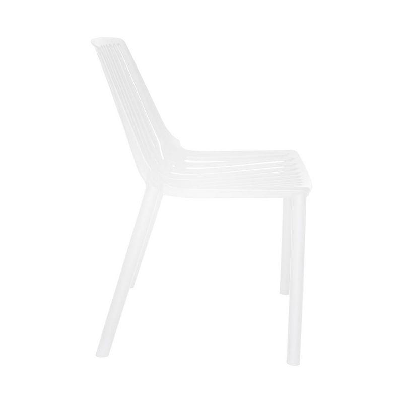 LeisureMod Acken Plastic Stackable Dining Chair Set of 2