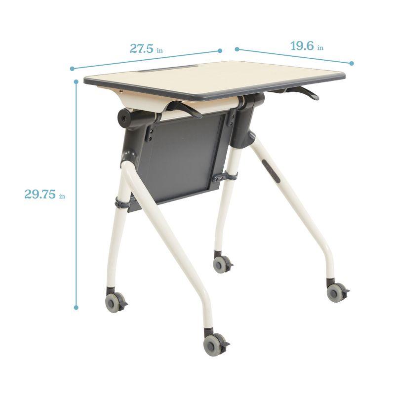 ECR4Kids ECR4Kids Nesting Student Desk, Portable Table, Maple/Grey