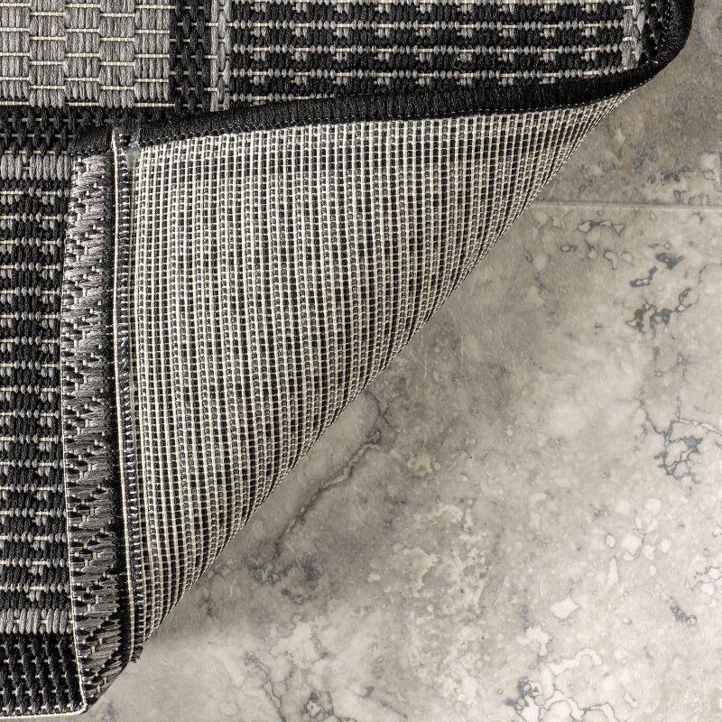 Nuloom Gris Bordered 3x5 Indoor/Outdoor Accent Rug for Living Room Patio Deck Front Porch Entryway Kitchen, Grey/Black