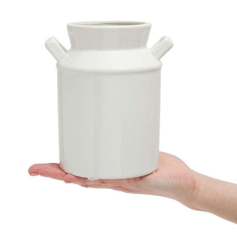 Farmlyn Creek 3 Piece Set Ceramic Pitcher Vases for Home Decor, Small White Centerpieces for Living Room, 3 Sizes