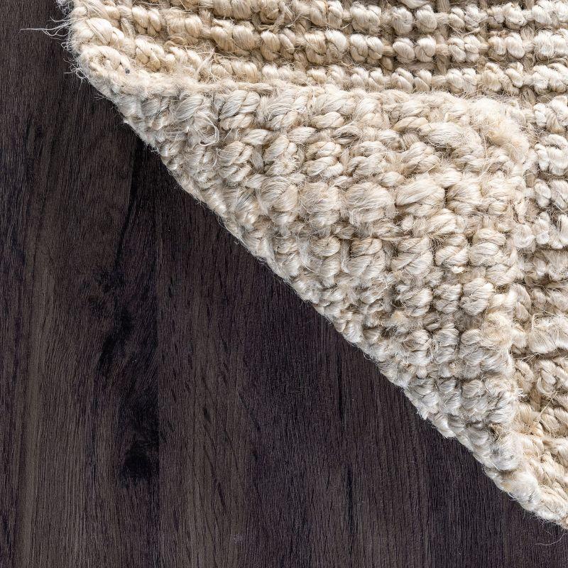 nuLOOM Ashli Solid Farmhouse Jute Area Rug, 3' x 5', Off White
