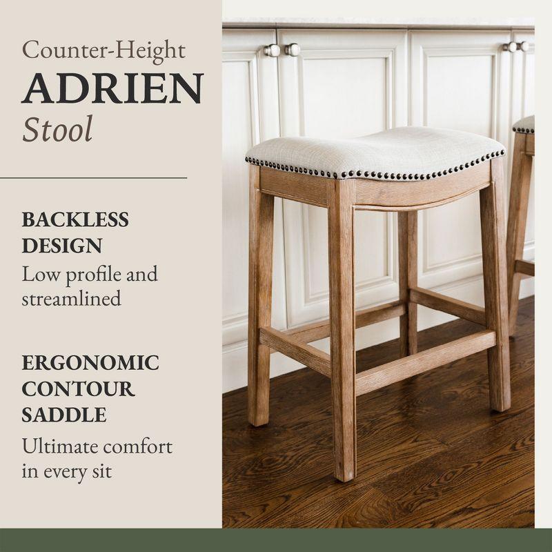 Maven Lane Adrien Upholstered Backless Saddle Kitchen Stool, Set of 3