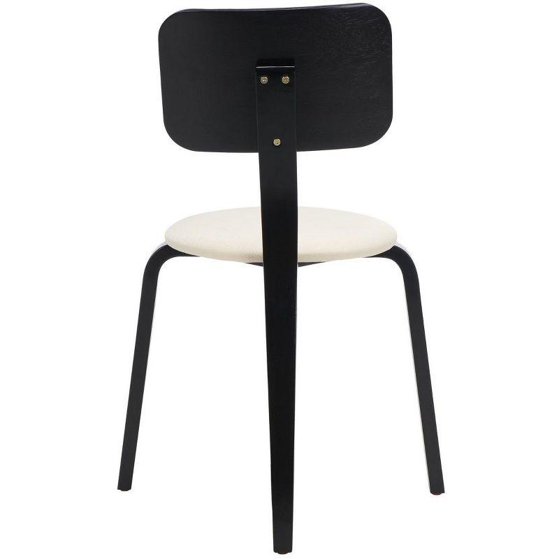 Jo Upholstered Stackable Dining Chair (Set Of 2) - Black/Creme - Safavieh