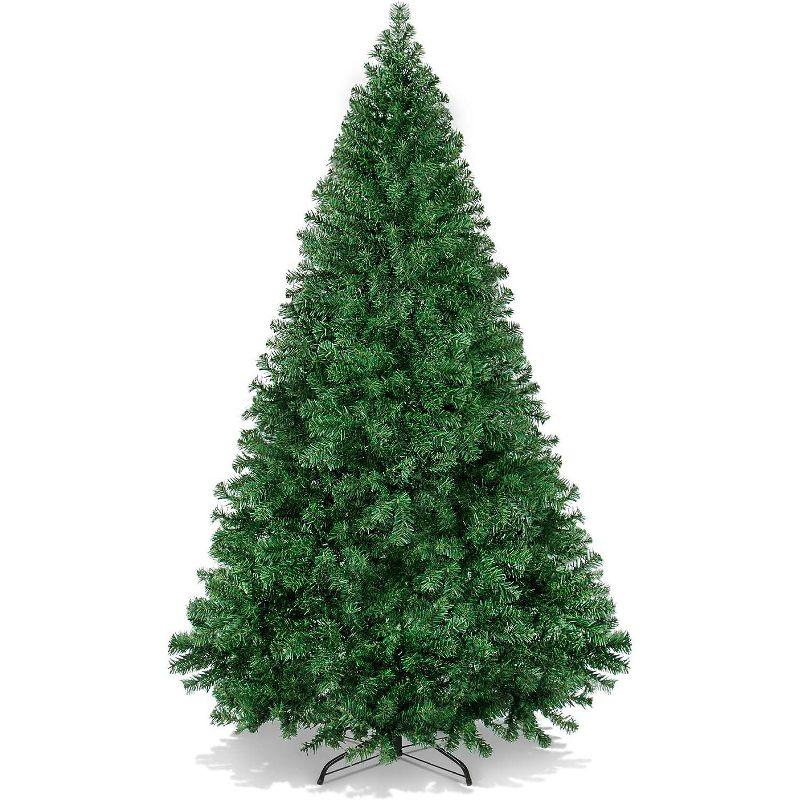 SUGIFT 6ft Premium Artificial Christmas Tree Pine Hinged Xmas Tree W/1000 Branch Tips & Metal Stand