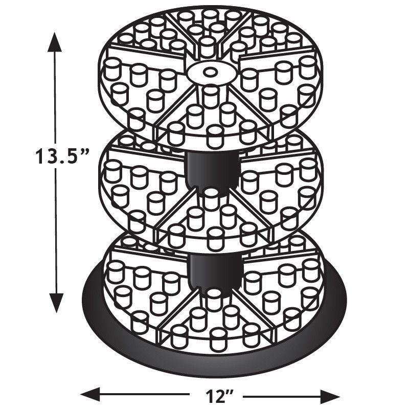 Azar Displays Three Tier Revolving Display 13.5"H x 11"Dia. - round slot 1"dia