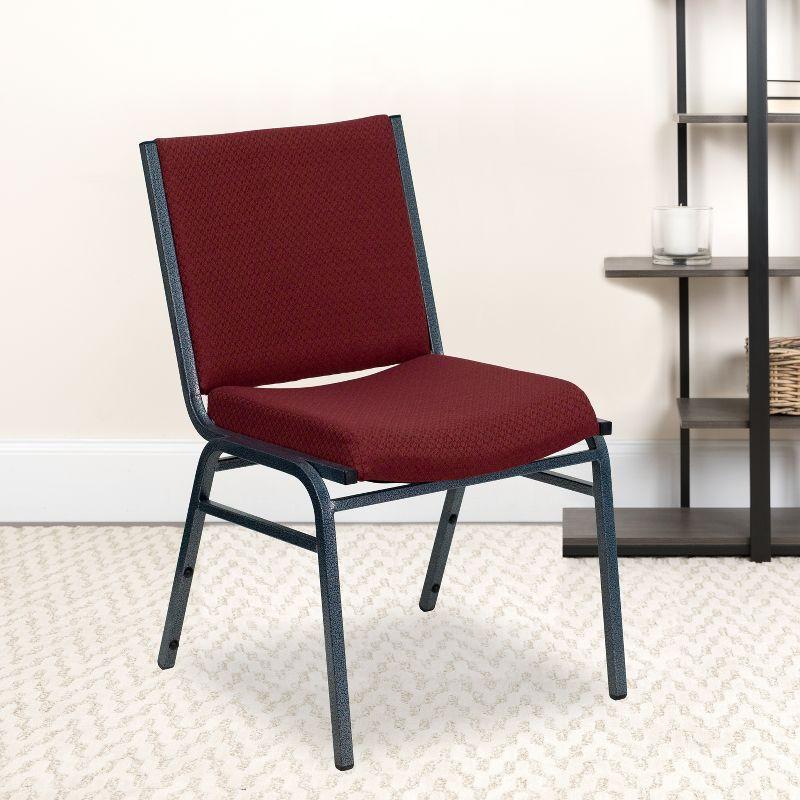 Flash Furniture HERCULES Series Heavy Duty Burgundy Patterned Fabric Stack Chair