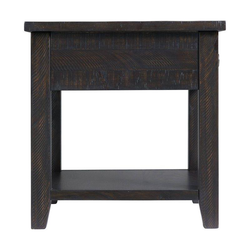 Picket House Furnishings Kahlil End Table with Drawer Espresso : Mid-Century Modern, Acacia & Pine Frame, Spot Clean