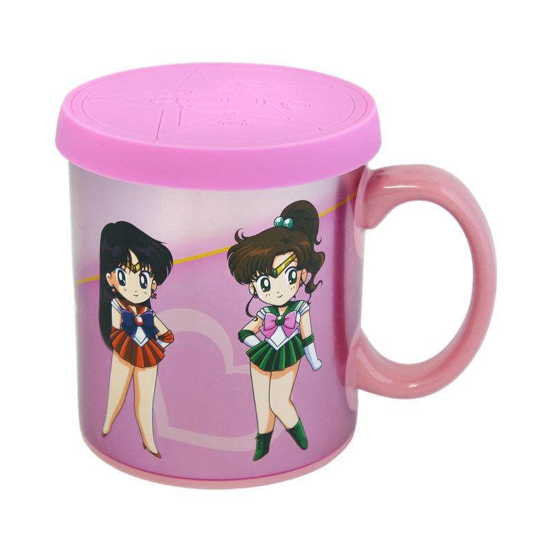 Just Funky Sailor Moon Sailor Scouts 16 Ounce Ceramic Mug with Lid