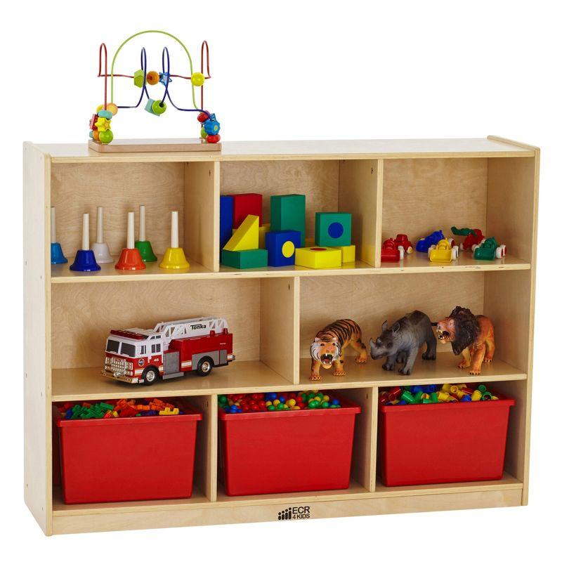 ECR4Kids 8-Compartment Mobile Storage Cabinet, 36in, Classroom Furniture