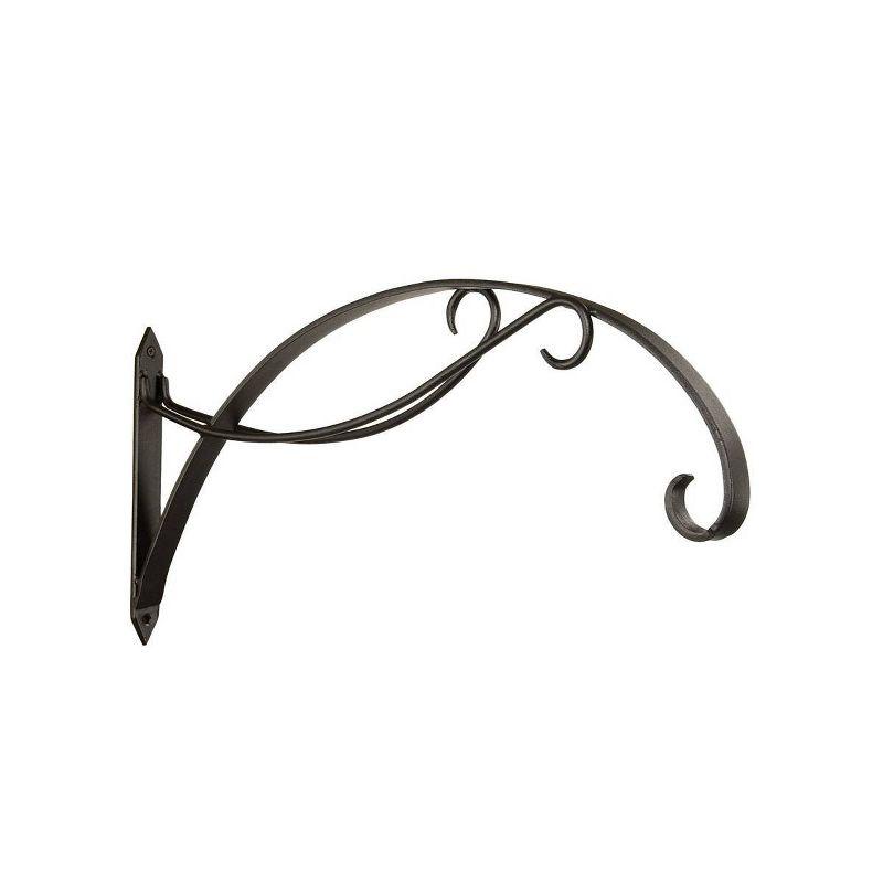 Black Steel Scroll Bracket for Large Hanging Baskets