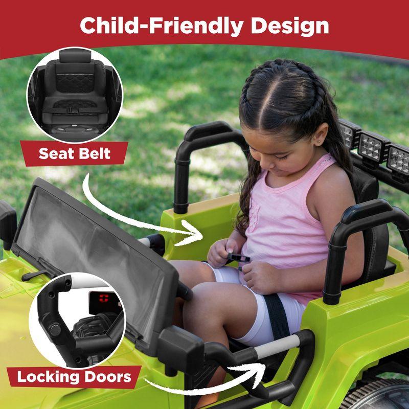 Best Choice Products 12V Kids Ride On Truck Car w/ Remote Control, Spring Suspension, Bluetooth, LED Lights - Green