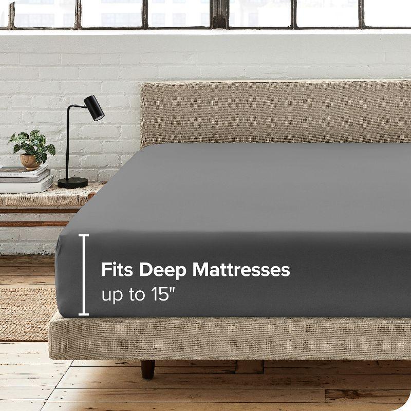 Bare Home 300 Thread Count Organic Cotton Percale Fitted Sheet