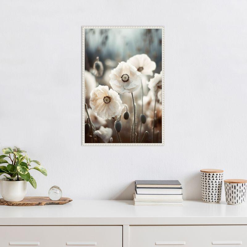 Amanti Art White Poppy Field No 1 by Treechild  Framed Canvas Wall Art