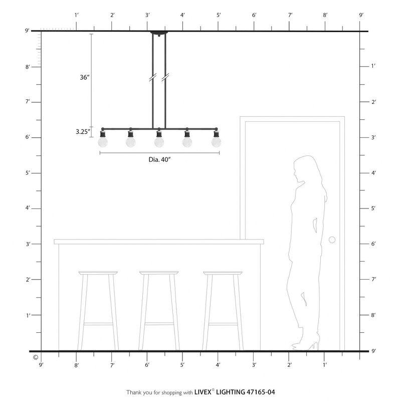 Livex Lighting Lansdale 5 - Light Chandelier in  Black/Brushed Nickel