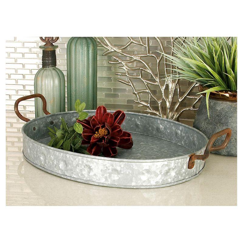 Farmhouse Iron Serving Tray Set Gray 3pk - Olivia & May