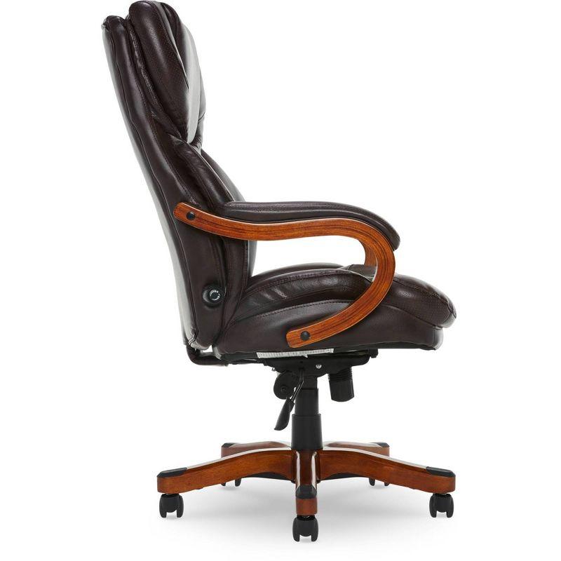 Big and Tall Executive Office Chair with Upgraded Wood Accents - Serta