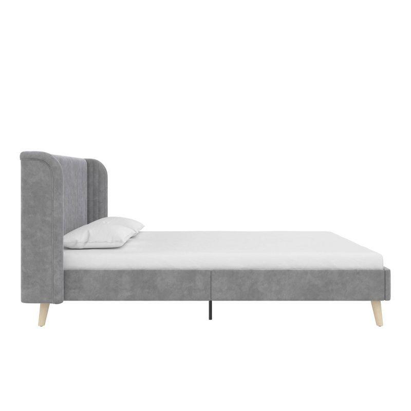 Holly Upholstered Wingback Velvet Bed - Novogratz