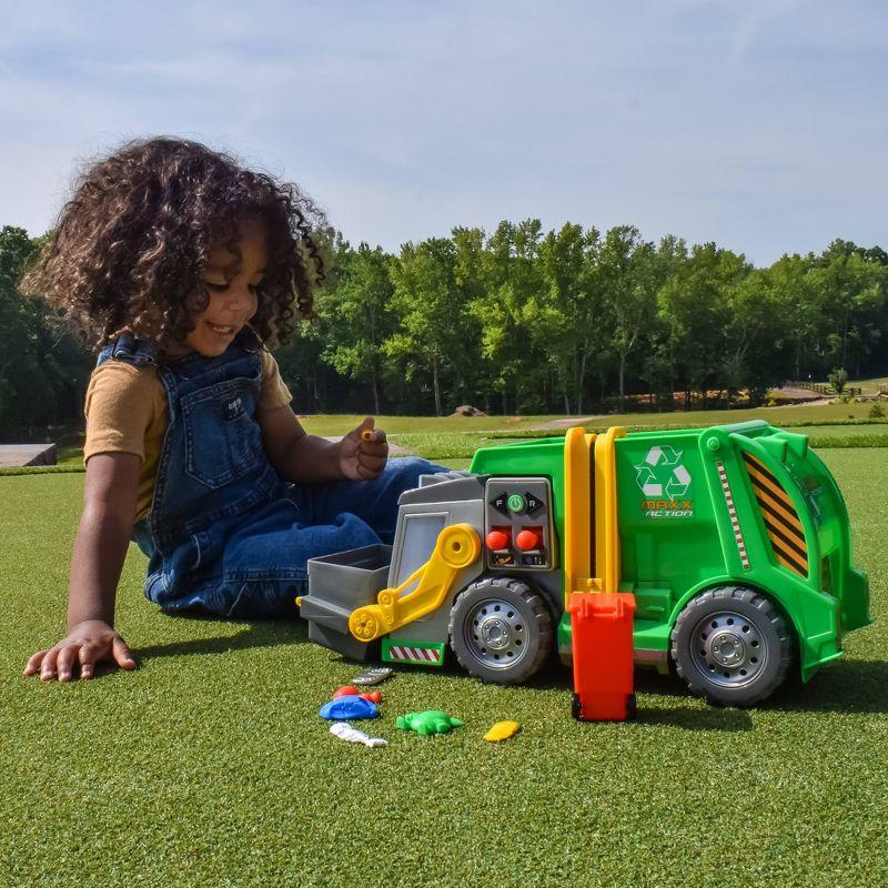 Maxx Action 3-N-1 Maxx Recycler - Toy Garbage Truck with Joystick Controllers and Miniature Trash Pieces