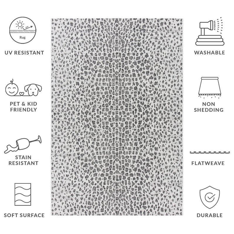 Courtyard CY8505 UV & Stain Resistant Non-Shedding Power Loomed Indoor/Outdoor Area Rug - Grey/Black - 9'x12' - Safavieh