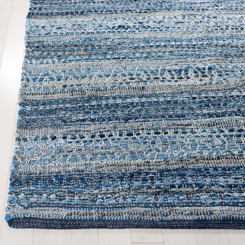 Coastal Charm Blue Cotton 5' x 8' Handwoven Area Rug