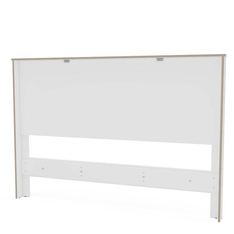 Polifurniture 4pc Queen Juliette Bedroom Set White: Engineered Wood, Melamine Finish, Slat System, 2 Nightstands