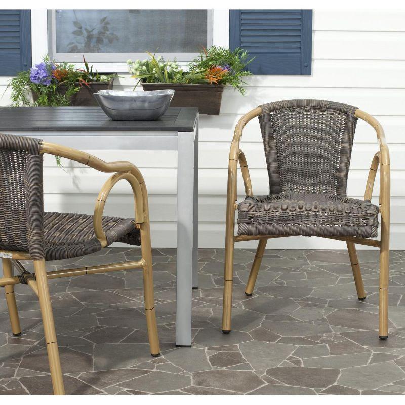 Dagny Arm Chair (Set Of 2) - Indoor/Outdoor - PAT4000 - Chocolate - Safavieh